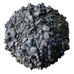8K photogrammetry small stone rocks PBR texture for Blender 3D ground-material applications.