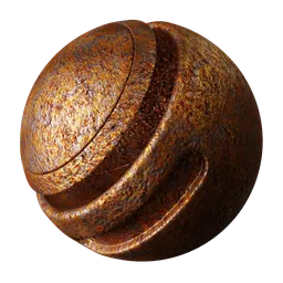 High-resolution rusty metal texture for 3D Blender materials, PBR-ready with corrosion and oxidation details, suitable for realistic texturing.