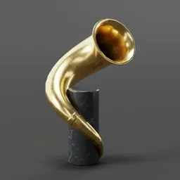 Abstract Brass Horn  sculpted in Blender