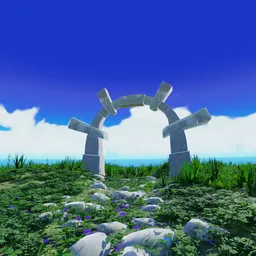 Stylized Portal Nature Scene