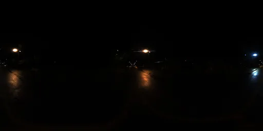 Small City Street Night After Rain