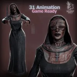 Nun of Silence Rigged Animted