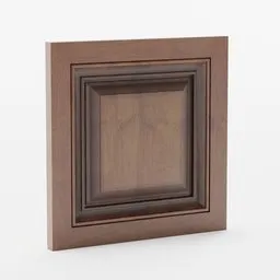 High-detail Blender 3D model of a carved oak wood panel with realistic textures.