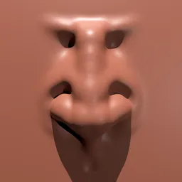 3D sculpting brush for creating realistic broad human noses in Blender models.