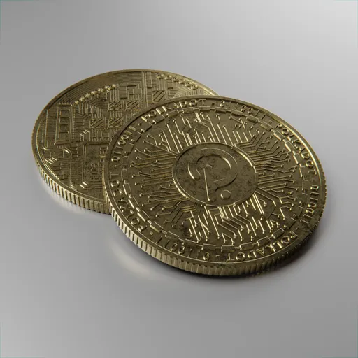 Polkadot cryptocurrency golden coin