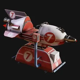 Vintage Kids Rocket Amusement Ride