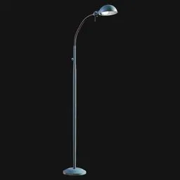 Antique Gooseneck Floor Lamp Blue