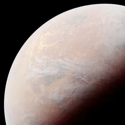 Highly-detailed 3D model of a textured, fictional Venus-like planet rendered in Blender's Cycles engine.
