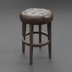 Bennett Backless Leather Stool