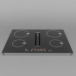 Realistic Induction Stove with integrated hood