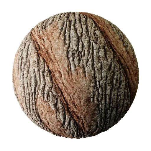 Highly detailed 4K PBR tree bark texture for realistic 3D rendering in Blender and other 3D applications.