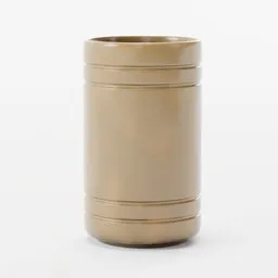 3D-rendered beige drinking vessel for beverages, designed for use in Blender, with a smooth, cylindrical shape.