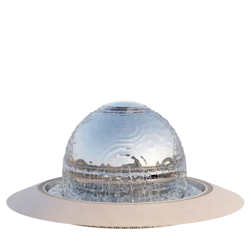 Realistic 3D water ball fountain model with physics-based simulation for Blender animation.
