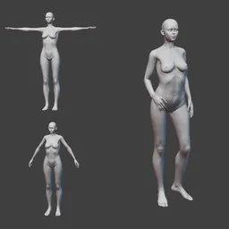 Rigged 3D model of a South American female, suitable for Blender projects and animation.