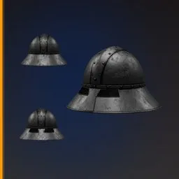 Medieval kettle helmet