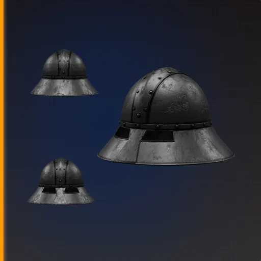 Medieval kettle helmet