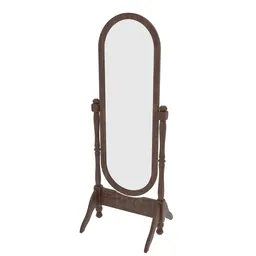 Alt text: "Vintage wooden mirror with adjustable dirt level, ideal for Blender 3D modeling. This 3D model features a mirror on a stand, complemented by dark brown long hair and old furnishings, adding a touch of self-confidence. Explore realistic details, such as wrought iron accents, full-body CG Society inspiration, and a fable-like aesthetic for an immersive product-view experience. Don't miss out on this worth1000.com creation and its unique blend of elegance and character."
