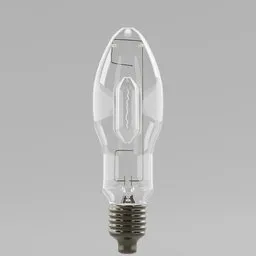 "Industrial light 3D model of a metal halide bulb with white light at 7200k, customizable temperature, created using Blender 3D software."