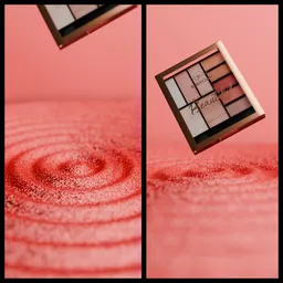 Eyeshadow palette with texture waves