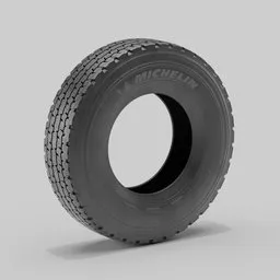 Detailed Blender 3D high-poly Michelin XDN2 truck tire model with realistic textures and materials.