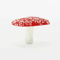 Low poly Mushroom 3D model suitable for gaming and rendering scenes, created using Blender 3D software. Inspired by the artist Willem Hondius, this red and white mushroom sits beautifully in a forest, captured with fine stippled lighting.