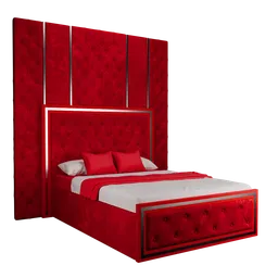 Red capitone bed 05