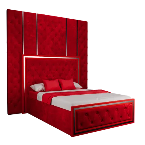 Red capitone bed 05