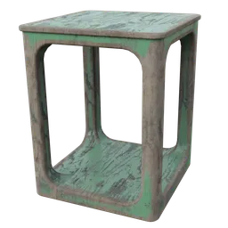 Realistic textured 3D vintage table model, ideal for Blender rendering and virtual interior design.