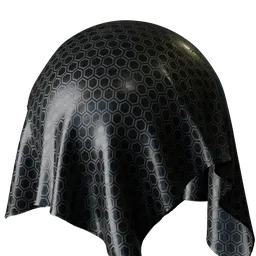 Hexagon Sci Fi Fabric Black