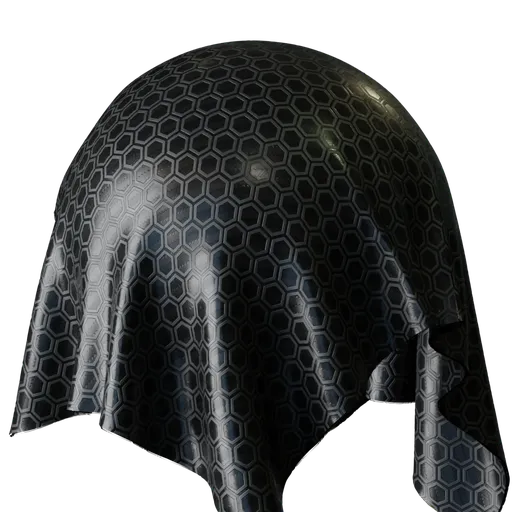 Hexagon Sci Fi Fabric Black