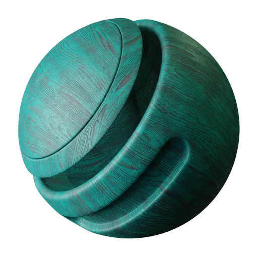 High-quality PBR material of aged, distressed green painted wood texture for 3D modeling and rendering.