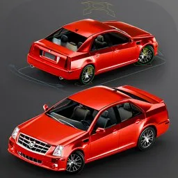 Cadillac STS 2010 Fully Rigged Car