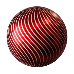 High-quality procedural candy cane PBR material for 3D modeling in Blender, ideal for festive Christmas tree decorations.