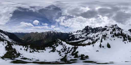 Jagged Mountain Peaks Landscape