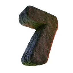 7 Number Numeric Stone Carved