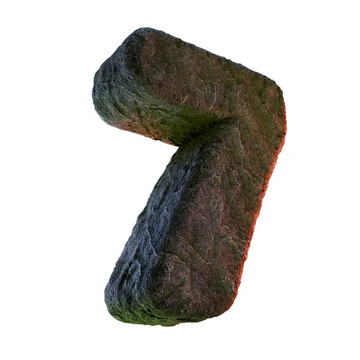 7 Number Numeric Stone Carved