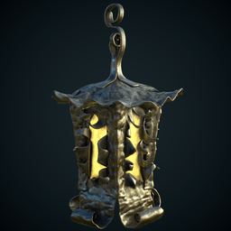 Detailed vintage-inspired magic lantern 3D model with intricate textures, perfect for Blender rendering.