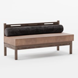 Wooden sofa with cushion