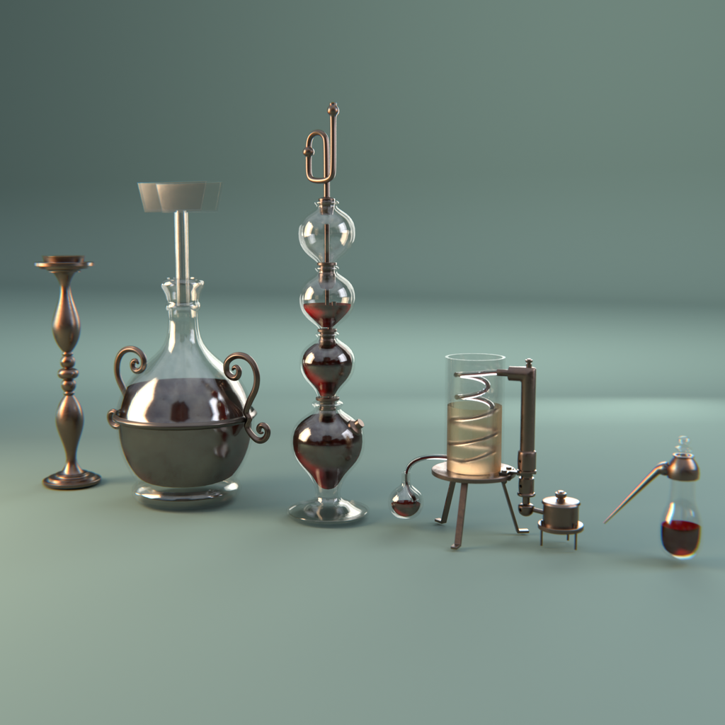 Alchemy Equipment | Lab Equipment models | BlenderKit