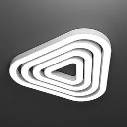 3D model of a modern Multiline TC-C ceiling light with adjustable triangular segments for Blender rendering.