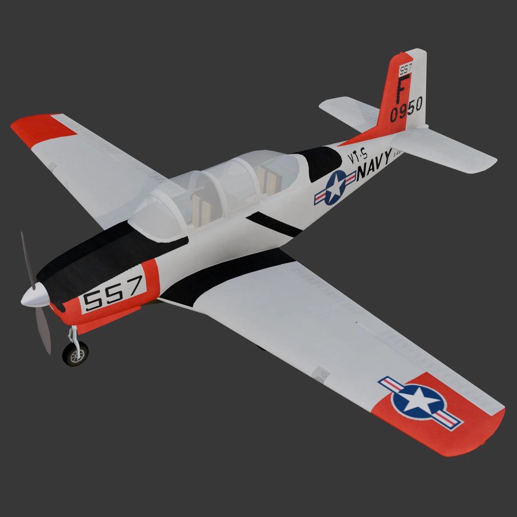 Beechcraft T-34A Mentor | Airplane models | BlenderKit