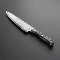 3D rendered meat knife with a textured handle and dull blade, suitable for Blender modeling projects.