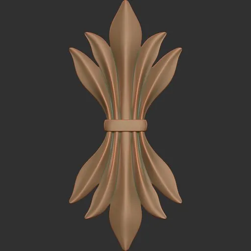 Detailed 3D sculpting brush effect for creating ornamental textures on models in Blender 3D.