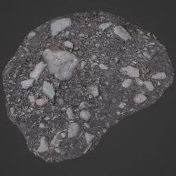 Detailed low poly 3D model of a textured ground rock for Blender, ideal for forest scene rendering.