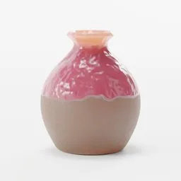 "Blender 3D model of a vase, with natural clay base and a Red glaze. Detailed body shape and fire light render. Perfect for retail design or as an item art in game engine. By Ambreen Butt, featured in ffffound and listed in retaildesignblog.net."