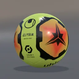 Detailed 3D model of a high-quality soccer ball with textured design, optimized for Blender rendering.