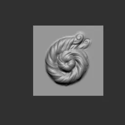 3D sculpting brush for stylized female hair bun roll, ideal for character modeling in Blender 3D