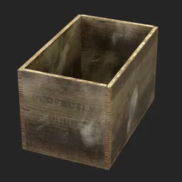 "Lowpoly 3D model of an old wooden cinnamon box, perfect for industrial container scenes in Blender 3D. Featuring a label and rusted details, this model adds character to any dusty environment. Created with procedural textures and a fresnel effect for added realism."