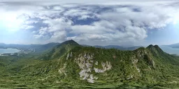 Green tree mountain cloud bluesky