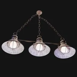 Industrial Hanging Ceiling Lamp Trio